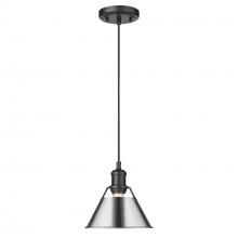  3306-S BLK-CH - Orwell BLK Small Pendant - 7" in Matte Black with Chrome shade